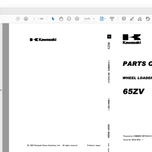 Kawasaki 65ZV WHEEL LOADER PARTS CATALOG MANUAL 93307-00265 - PDF DOWNLOAD