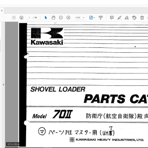 Kawasaki 70II Shovel Loader Parts Manual - PDF DOWNLOAD