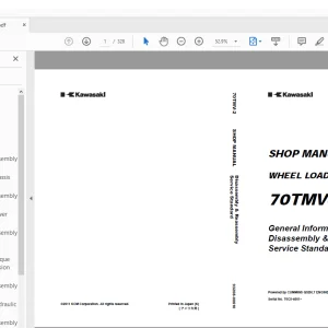 Kawasaki 70TMV-2 WHEEL LOADER SHOP MANUAL 93208-00610 - PDF DOWNLOAD