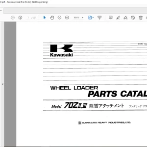 Kawasaki 70ZII 70ZIII Wheel Loader Parts Manual - PDF DOWNLOAD