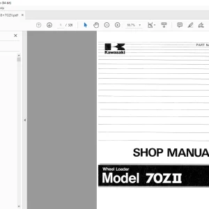 Kawasaki 70ZII Wheel Loader Shop Manual - PDF DOWNLOAD