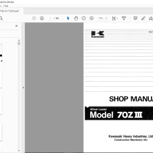 Kawasaki 70ZIII Wheel Loader Shop Manual - PDF DOWNLOAD