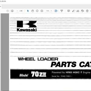 Kawasaki 70ZIV Wheel Loader HINO H06C-T Engine Parts Manual - PDF