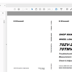 Kawasaki 70ZV-2 70TMV-2 WHEEL LOADER SHOP MANUAL 93208-00540 - PDF DOWNLOAD