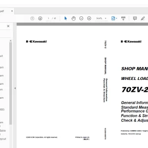 Kawasaki 70ZV-2 WHEEL LOADER SHOP MANUAL 93208-00570 - PDF DOWNLOAD