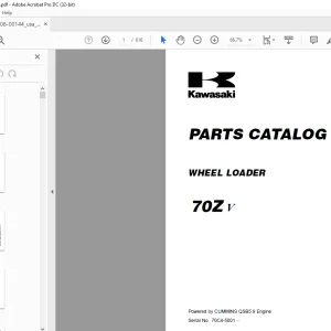 Kawasaki 70ZV WHEEL LOADER Parts MANUAL 93308-00144 - PDF DOWNLOAD