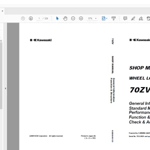Kawasaki 70ZV WHEEL LOADER SHOP MANUAL 93208-00133 -  PDF DOWNLOAD