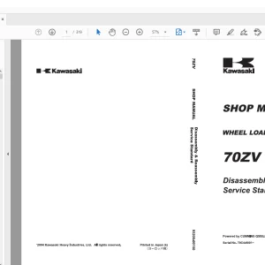 Kawasaki 70ZV WHEEL LOADER SHOP MANUAL 93208-00150  - PDF DOWNLOAD