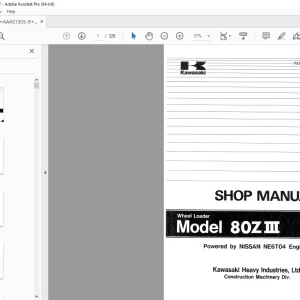 Kawasaki 80ZIII Wheel Loader Nissan NE6T04 Engine Shop Manual - PDF