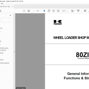 Kawasaki 80ZIV-2 WHEEL LOADER SHOP MANUAL AAA-S80N3E00-00Z - PDF DOWNLOAD