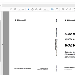 Kawasaki 80ZV-2 WHEEL LOADER SHOP MANUAL 93209-00451 - PDF DOWNLOAD