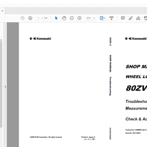 Kawasaki 80ZV-2 WHEEL LOADER SHOP MANUAL 93209-00460 - PDF DOWNLOAD