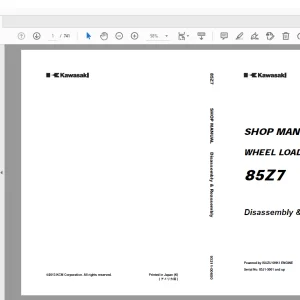 Kawasaki 85Z7 WHEEL LOADER ISUZU 6HK1 ENGINE Shop Manual - PDF