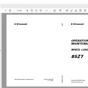Kawasaki 85Z7 WHEEL LOADER ISUZU 6HK1 Engine OPERATION & MAINTENANCE MANUAL PDF