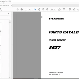 Kawasaki 85Z7 WHEEL LOADER ISUZU 6HK1 Engine Parts Manual - PDF