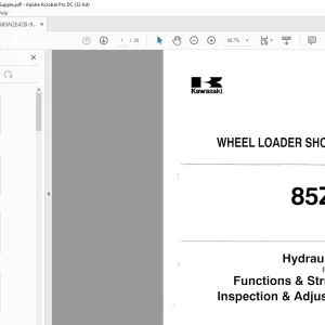 Kawasaki 85ZIV-2 WHEEL LOADER SHOP MANUAL AAA- S85N2E42B-977 - PDF DOWNLOAD