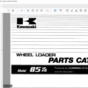 Kawasaki 85ZIV Wheel Loader CUMMINS LT10-C Engine Parts Manual - PDF