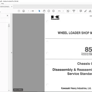 Kawasaki 85ZIV Wheel Loader NISSAN PE6T34 Engine Cummins LT10 Engine Shop Manual PDF