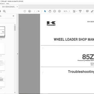 Kawasaki 85ZIV Wheel Loader NISSAN PE6T34 Engine Shop Manual -PDF