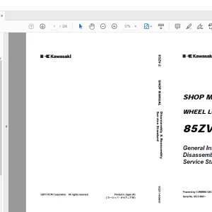 Kawasaki 85ZV-2 WHEEL LOADER Parts Manual 93211-00441 - PDF DOWNLOAD