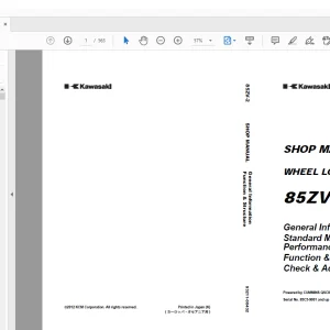 Kawasaki 85ZV-2 WHEEL LOADER Shop Manual 93211-00432 - PDF DOWNLOAD