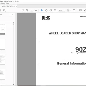 Kawasaki 90ZIV Wheel Loader NISSAN PE6T34 Engine Shop Manual - PDF