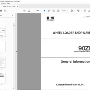 Kawasaki 90ZIV Wheel Loader NISSAN PE6T34 Engine Shop Manual - PDF