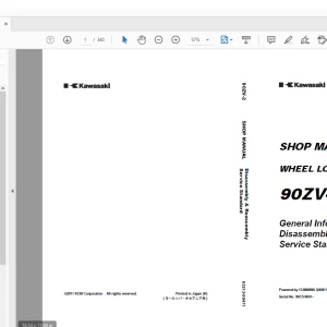 Kawasaki 90ZV-2 WHEEL LOADER  SHOP MANUAL 93213-00471 - PDF DOWNLOAD