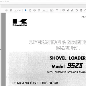 Kawasaki 95ZII Shovel Loader Operation & Maintenance Manual - PDF DOWNLOAD