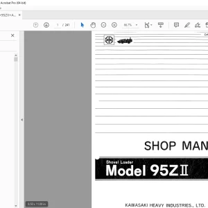 Kawasaki 95ZII Shovel Loader Shop Manual - PDF DOWNLOAD