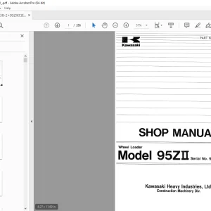 Kawasaki 95ZII Wheel Loader Shop Manual - PDF DOWNLOAD
