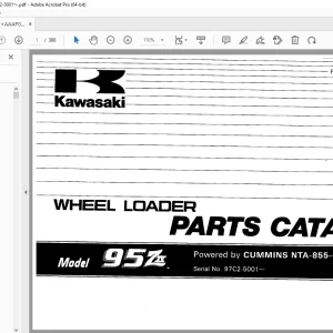 Kawasaki 95ZIV Wheel Loader CUMMINS NTA-855-C Engine Parts Manual PDF