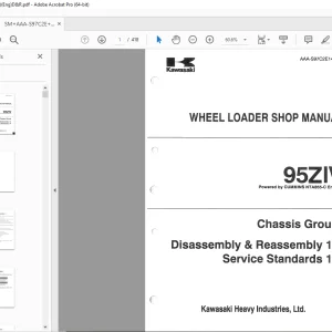 Kawasaki 95ZIV Wheel Loader CUMMINS NTA855-C Engine Shop Manual -PDF
