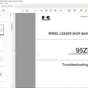 Kawasaki 95ZIV Wheel Loader CUMMINS NTA855-C Engine Shop Manual - PDF