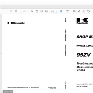 Kawasaki WHEEL LOADER 95Zv PARTS CATALOG MANUAL 93315-00124 - PDF DOWNLOAD