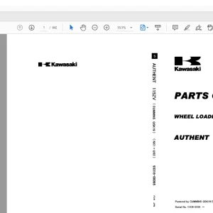 Kawasaki AUTHENT 115ZV WHEEL LOADER SHOP MANUAL 93316-00095 - PDF