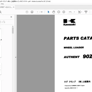 Kawasaki AUTHENT 90ZV-2 WHEEL LOADER PARTS CATALOG MANUAL 93313-00330 - PDF