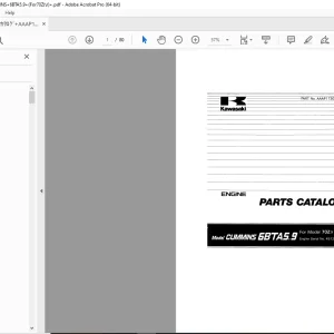 Kawasaki Cummins 6BTA5.9 Engine For 70ZIV Parts Manual - PDF