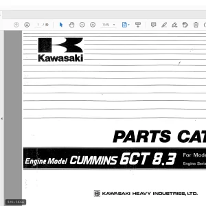 Kawasaki Cummins 6CT 8.3 Engine For 80ZIII Parts Manual - PDF