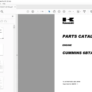 Kawasaki ENGINE CUMMINS 6BTAA5.9 Parts Manual 93307-00192 - PDF DOWNLOAD