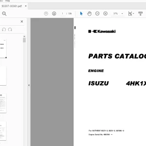 Kawasaki ENGINE ISUZU 4HK1X PARTS CATALOG MANUAL 93307-00381 - PDF DOWNLOAD