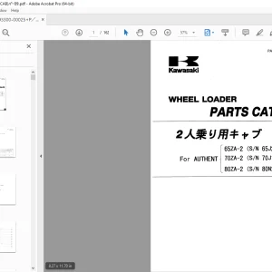 Kawasaki For Authent 65ZA-2 70ZA-2 80ZA-2  Parts Manual - PDF