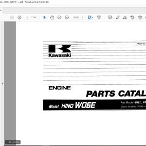 Kawasaki HINO WO6E 65ZII,65ZIII Wheel Loader Engine Parts Manual - PDF