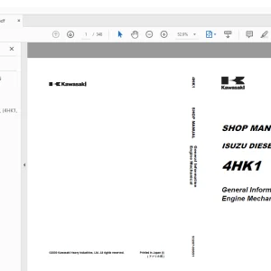 Kawasaki ISUZU DIESEL ENGINE 4HK1 SHOP MANUAL 93207-00551 - PDF DOWNLOAD