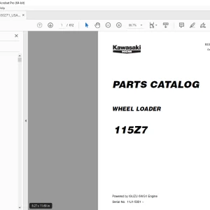 Kawasaki KCM 115Z7 WHEEL LOADER ISUZU 6WG1 Engine Parts Manual PDF