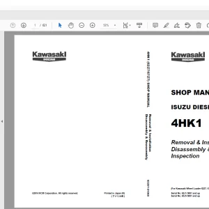 Kawasaki KCM 4HK1 ISUZU DIESEL ENGINE Wheel Loader For 62Z7 67Z7 Shop Manual PDF