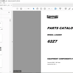 Kawasaki KCM 62Z7 Wheel Loader ISUZU 4HK1 Engine Parts Manual - PDF