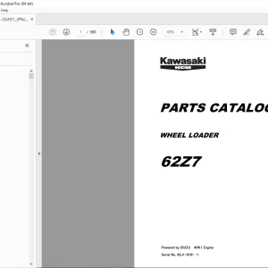 Kawasaki KCM 62Z7 Wheel Loader ISUZU 4HK1 Engine Parts Manual  - PDF