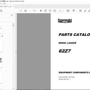 Kawasaki KCM 62Z7 Wheel Loader Parts Manual ISUZU 4HK1 Engine - PDF