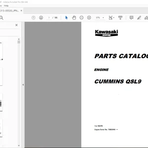 Kawasaki KCM CUMMINS QSL9 ENGINE For 90Z7B Parts Manual - PDF